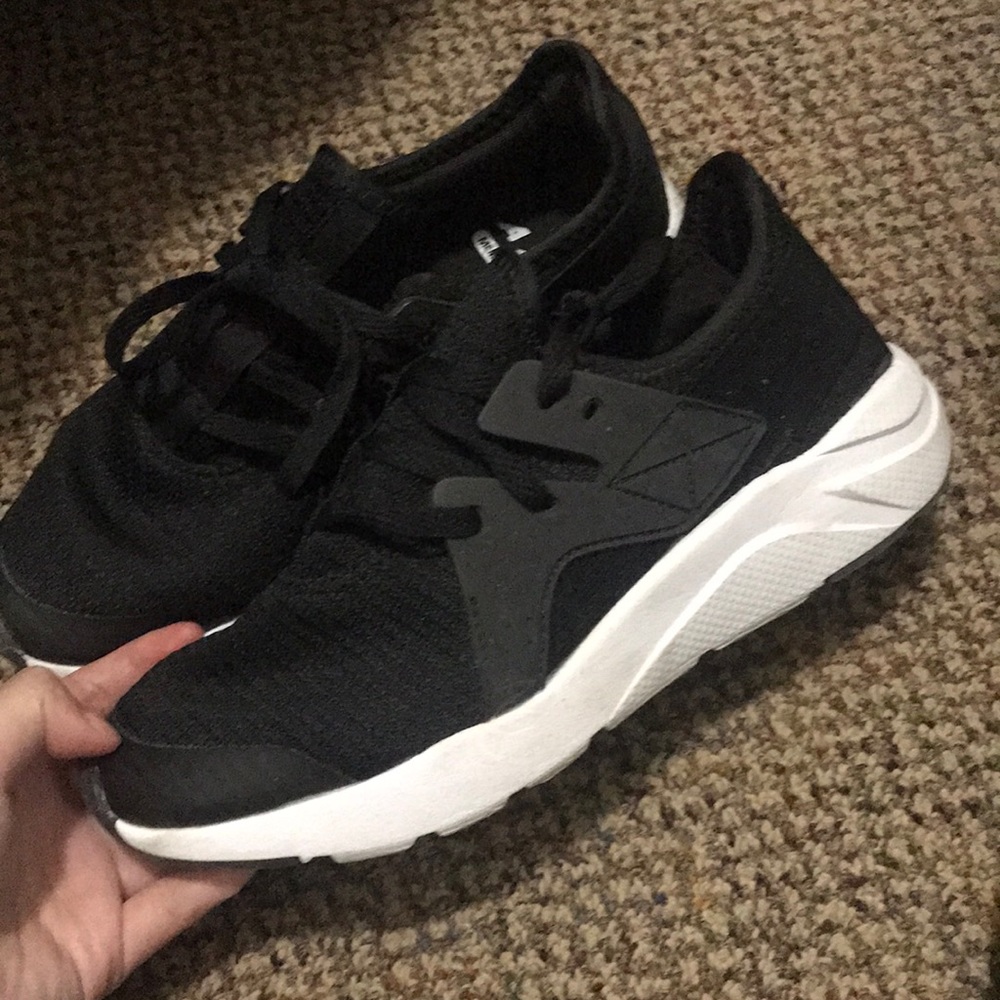 black and white shoes